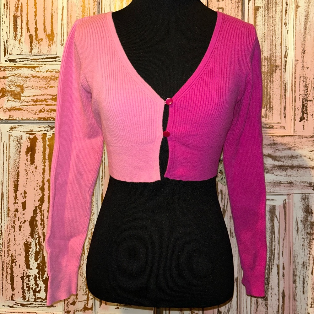 Wild Fable Pink Colorblock Cardigan